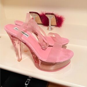 Steve Madden Blush Pink Clear Heels